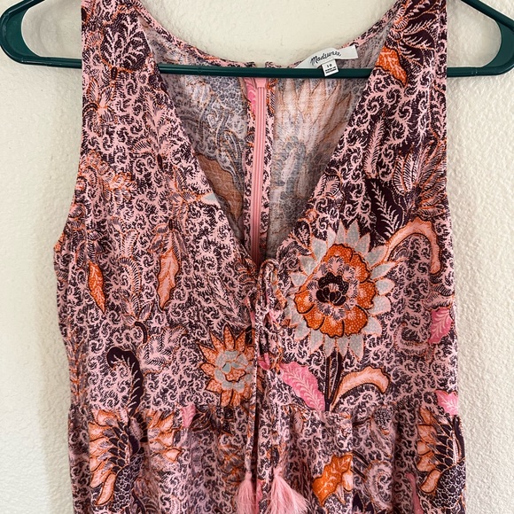 Madewell Lace-Up Ruffle-Hem Sleeveless Midi Dress in Bali Blooms Size 10 Floral - Picture 6 of 10